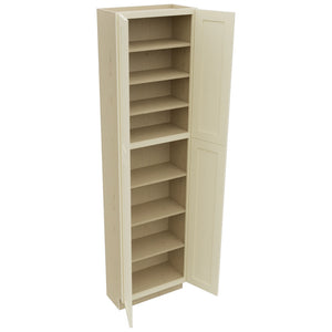 Fabuwood Galaxy Linen TP241290 Tall Pantry Cabinet, Open View