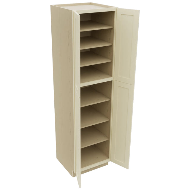 Fabuwood Galaxy Linen TP242490 Tall Pantry Cabinet, Open View