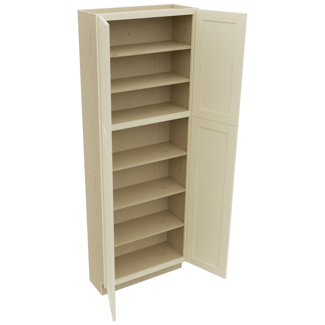 Fabuwood Galaxy Linen TP301284 Tall Pantry Cabinet, Open View