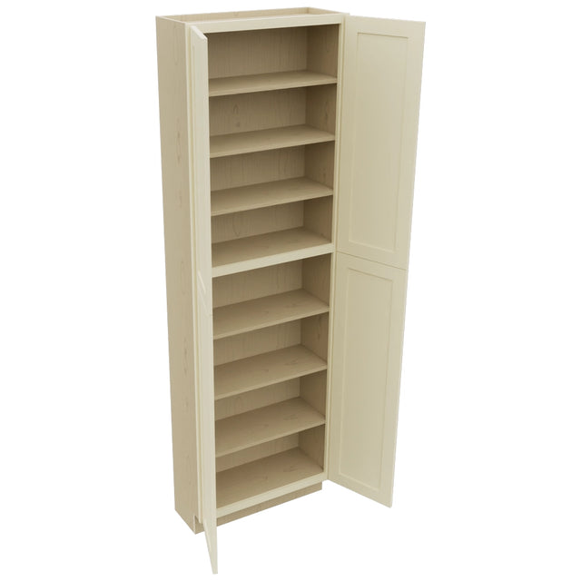 Fabuwood Galaxy Linen TP301296 Tall Pantry Cabinet, Open View