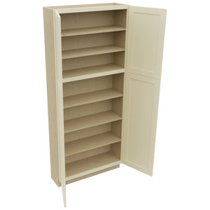 Fabuwood Galaxy Linen TP361284 Tall Pantry Cabinet, Open View