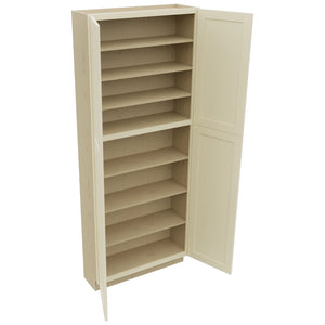 Fabuwood Galaxy Linen TP361290 Tall Pantry Cabinet, Open View
