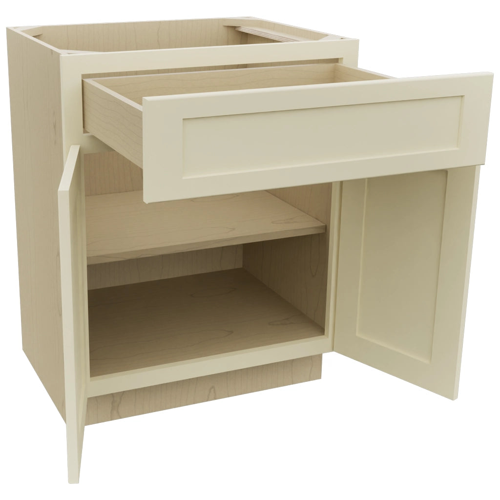 Fabuwood Galaxy Linen VB27-34 Vanity Base Standard Cabinet, Open View