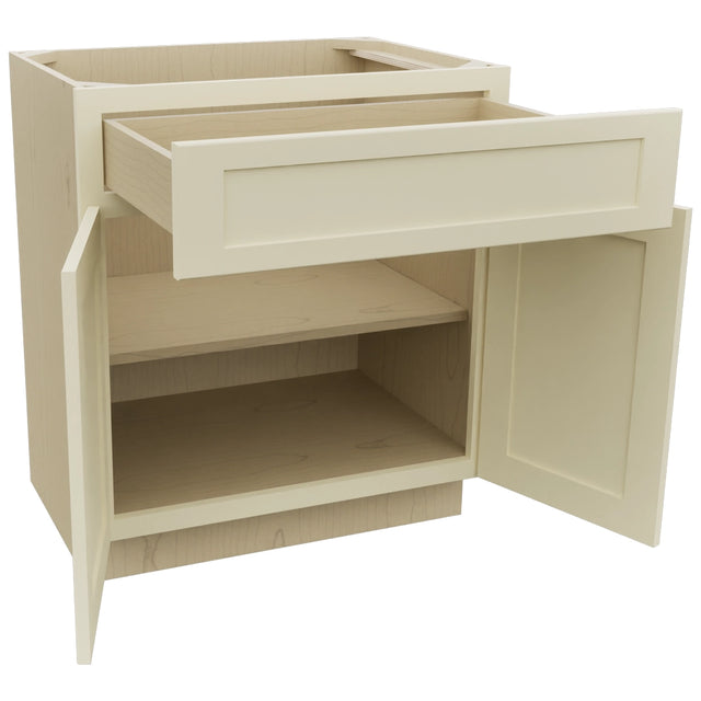 Fabuwood Galaxy Linen VB30-34 Vanity Base Standard Cabinet, Open View