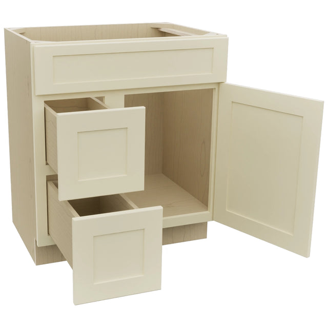 Fabuwood Galaxy Linen VSD36DL Vanity Combo Cabinet, Open View