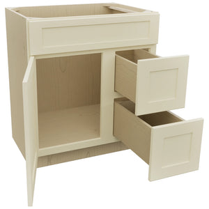 Fabuwood Galaxy Linen VSD36DR Vanity Combo Cabinet, Open View