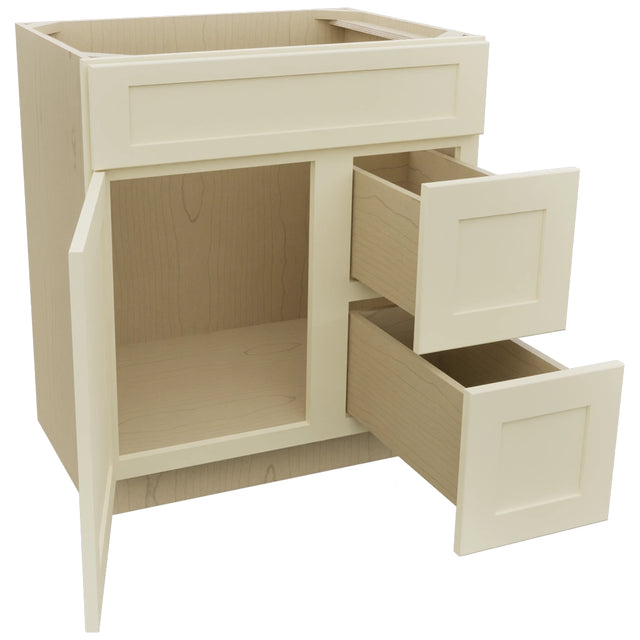 Fabuwood Galaxy Linen VSD36DR Vanity Combo Cabinet, Open View