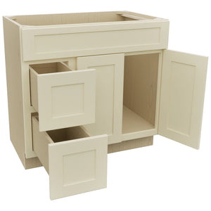 Fabuwood Galaxy Linen VSD42 Vanity Combo Cabinet, Open View