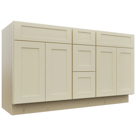 Fabuwood Galaxy Linen VSD60DOUBLE Vanity Combo Cabinet, Front View