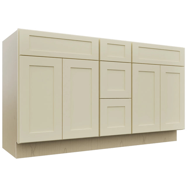 Fabuwood Galaxy Linen VSD60DOUBLE Vanity Combo Cabinet, Front View