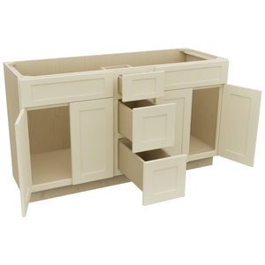 Fabuwood Galaxy Linen VSD60DOUBLE Vanity Combo Cabinet, Open View