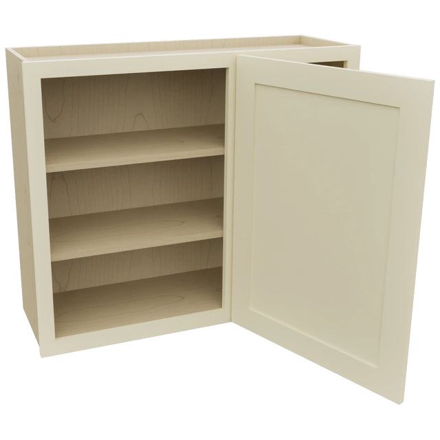 Fabuwood Galaxy Linen WBC3630 Wall Corner Blind Cabinet, Open View