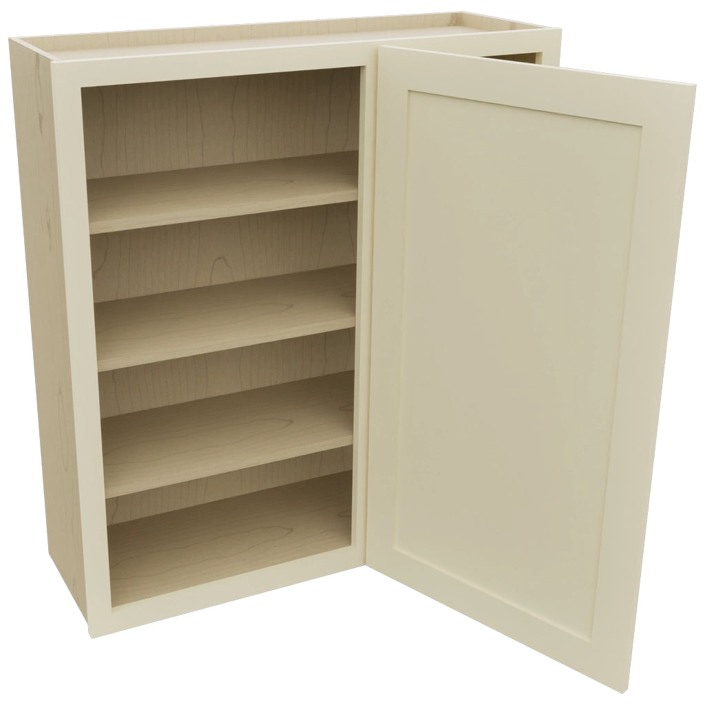 Fabuwood Galaxy Linen WBC3639 Wall Corner Blind Cabinet, Open View