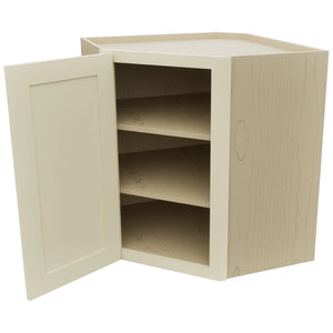 Fabuwood Galaxy Linen WDC2730 Wall Corner Diagonal Cabinet, Open View