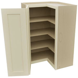 Fabuwood Galaxy Linen WPC2436 Wall Corner Pie Cabinet, Open View