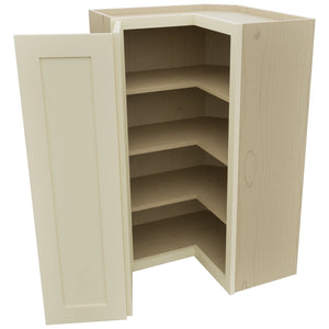Fabuwood Galaxy Linen WPC2439 Wall Corner Pie Cabinet, Open View