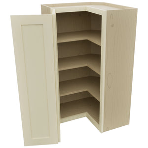 Fabuwood Galaxy Linen WPC2442 Wall Corner Pie Cabinet, Open View