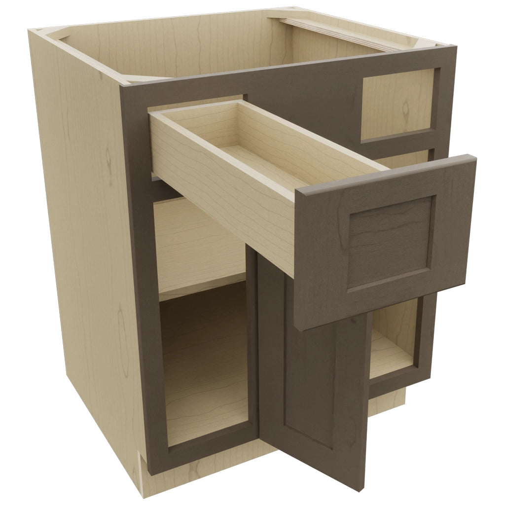 Fabuwood Galaxy Mocha BLB36/39 Base Corner Blind Cabinet, Open View