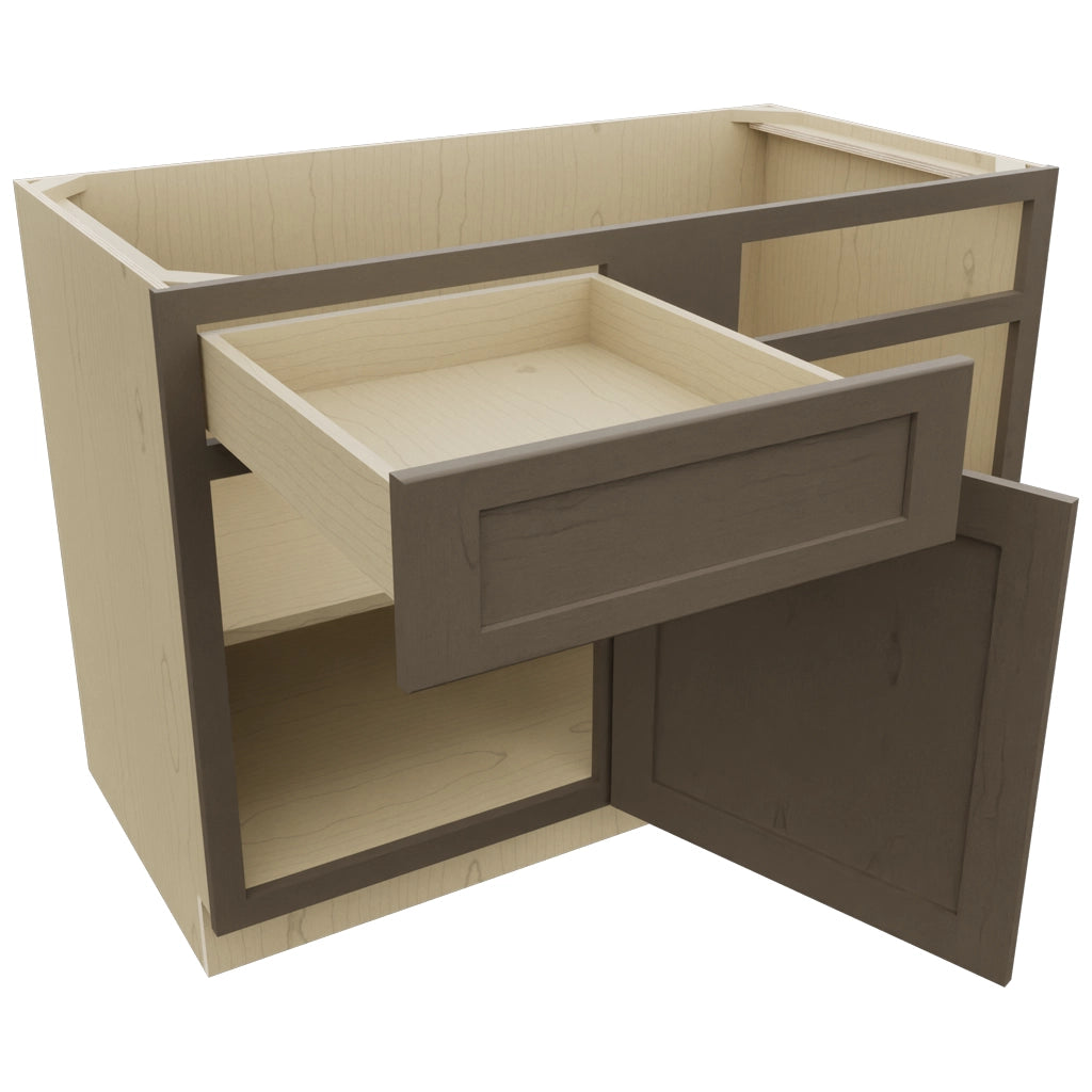Fabuwood Galaxy Mocha BLB48/51 Base Corner Blind Cabinet, Open View