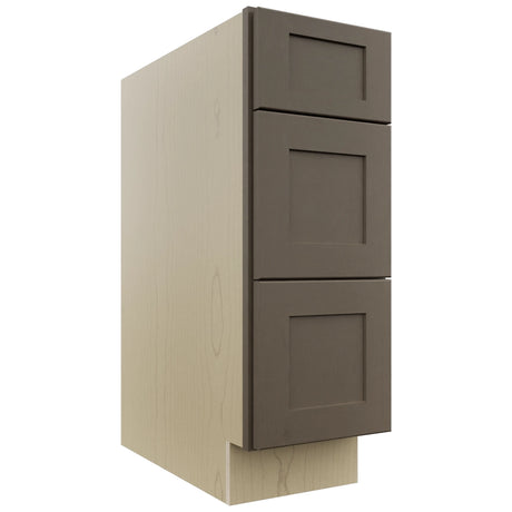 Fabuwood Galaxy Mocha DB12 Base 3 Drawers Cabinet, Front View