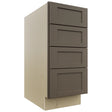 Fabuwood Galaxy Mocha DB15-4 Base 4 Drawers Cabinet, Front View