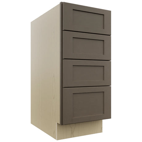 Fabuwood Galaxy Mocha DB15-4 Base 4 Drawers Cabinet, Front View