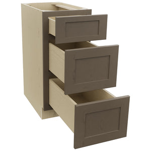 Fabuwood Galaxy Mocha DB15 Base 3 Drawers Cabinet, Open View