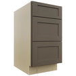 Fabuwood Galaxy Mocha DB18 Base 3 Drawers Cabinet, Front View