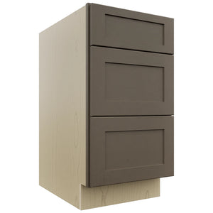 Fabuwood Galaxy Mocha DB18 Base 3 Drawers Cabinet, Front View