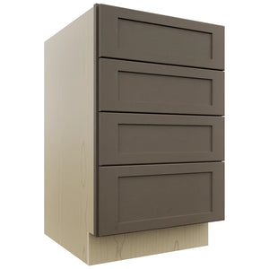 Fabuwood Galaxy Mocha DB21-4 Base 4 Drawers Cabinet, Front View