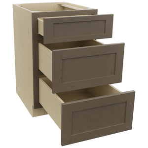 Fabuwood Galaxy Mocha DB21 Base 3 Drawers Cabinet, Open View