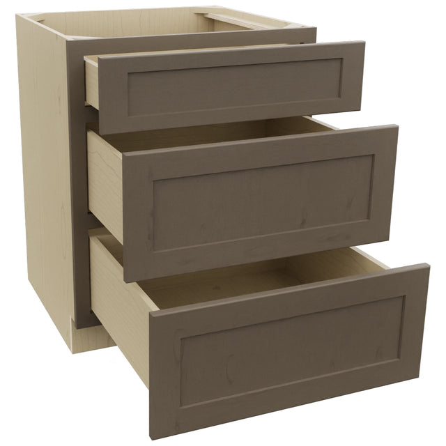 Fabuwood Galaxy Mocha DB27 Base 3 Drawers Cabinet, Open View