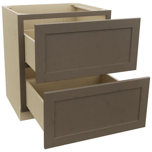 Fabuwood Galaxy Mocha DB30-2 Base 2 Drawers Cabinet, Open View