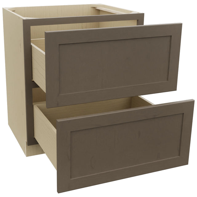 Fabuwood Galaxy Mocha DB30-2 Base 2 Drawers Cabinet, Open View