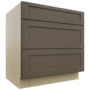 Fabuwood Galaxy Mocha DB33 Base 3 Drawers Cabinet, Front View