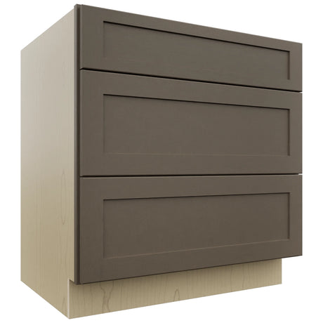 Fabuwood Galaxy Mocha DB33 Base 3 Drawers Cabinet, Front View