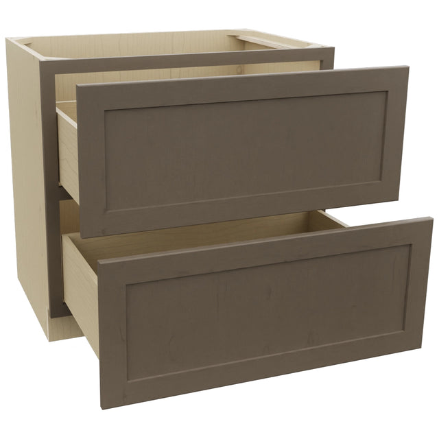 Fabuwood Galaxy Mocha DB36-2 Base 2 Drawers Cabinet, Open View