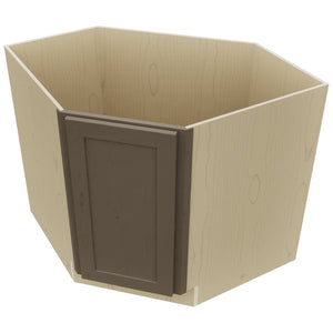 Fabuwood Galaxy Mocha DSB36FD Base Corner Diagonal Sink Cabinet, Top View