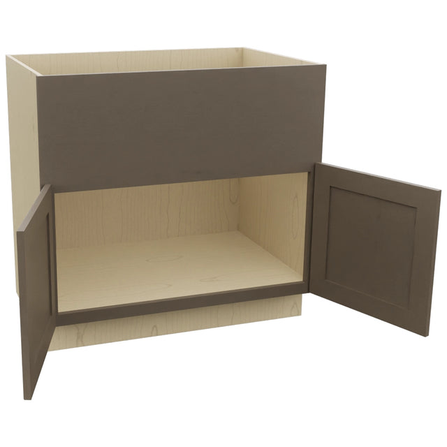 Fabuwood Galaxy Mocha FS36 Base Farm Sink Cabinet, Open View