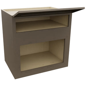 Fabuwood Galaxy Mocha MC303021 Wall Microwave Cabinet, Open View