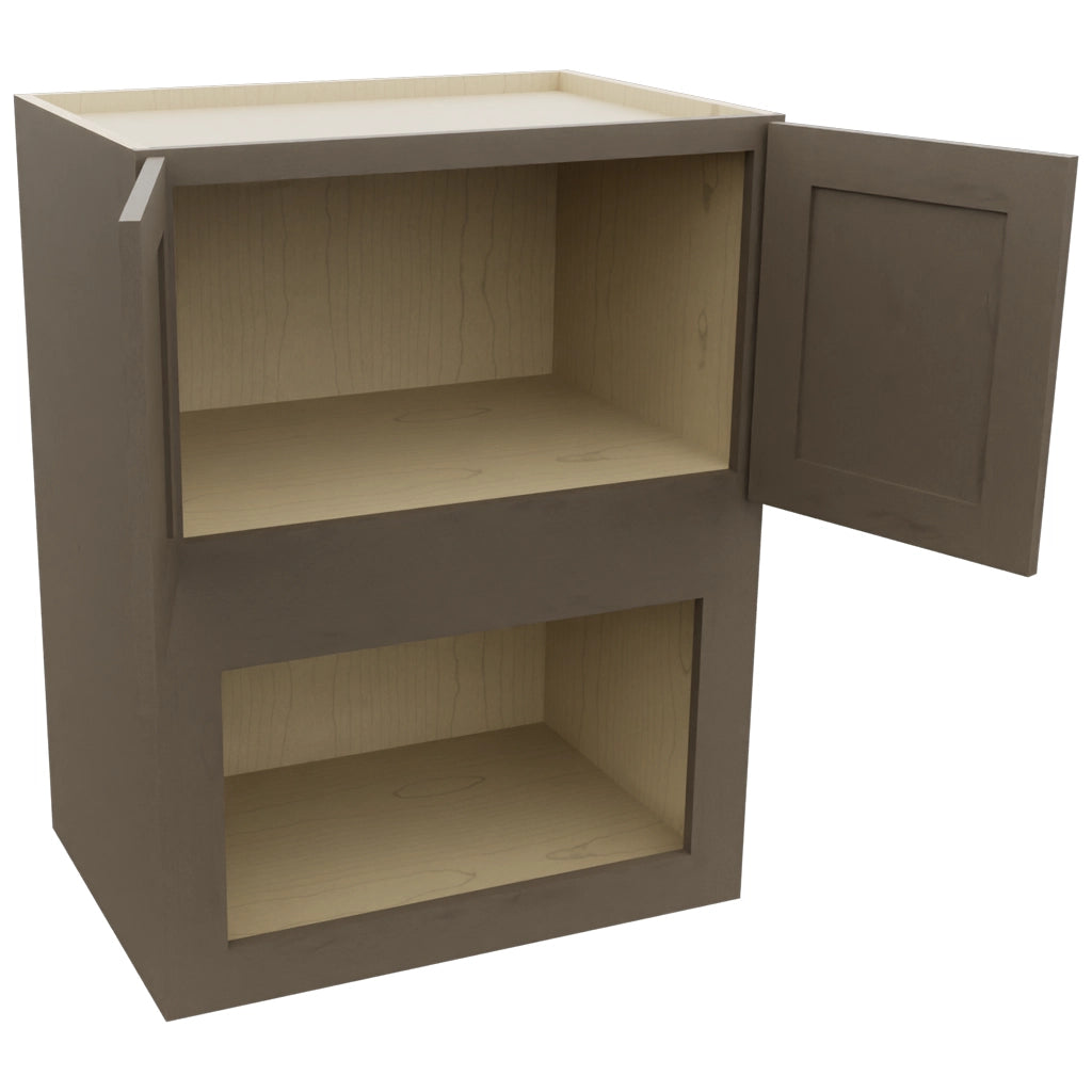 Fabuwood Galaxy Mocha MC303921 Wall Microwave Cabinet, Open View