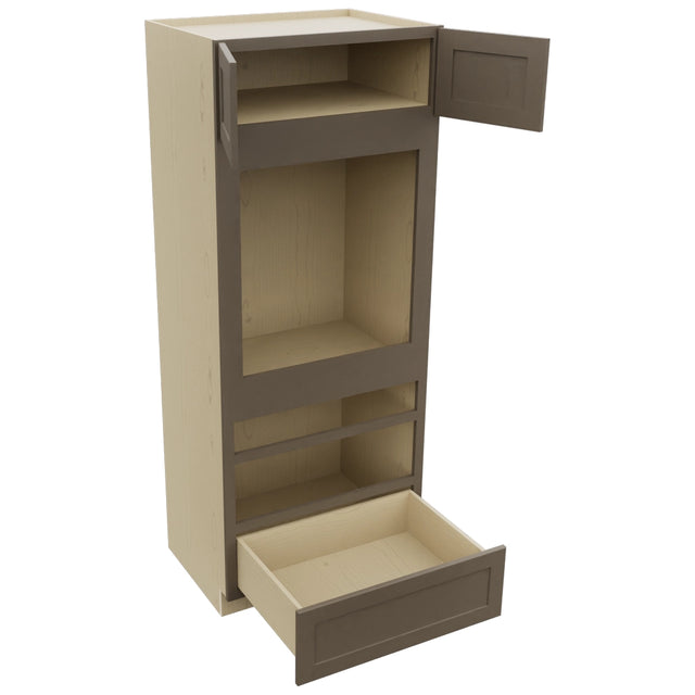 Fabuwood Galaxy Mocha OC3384D Tall Oven Cabinet Double, Open View