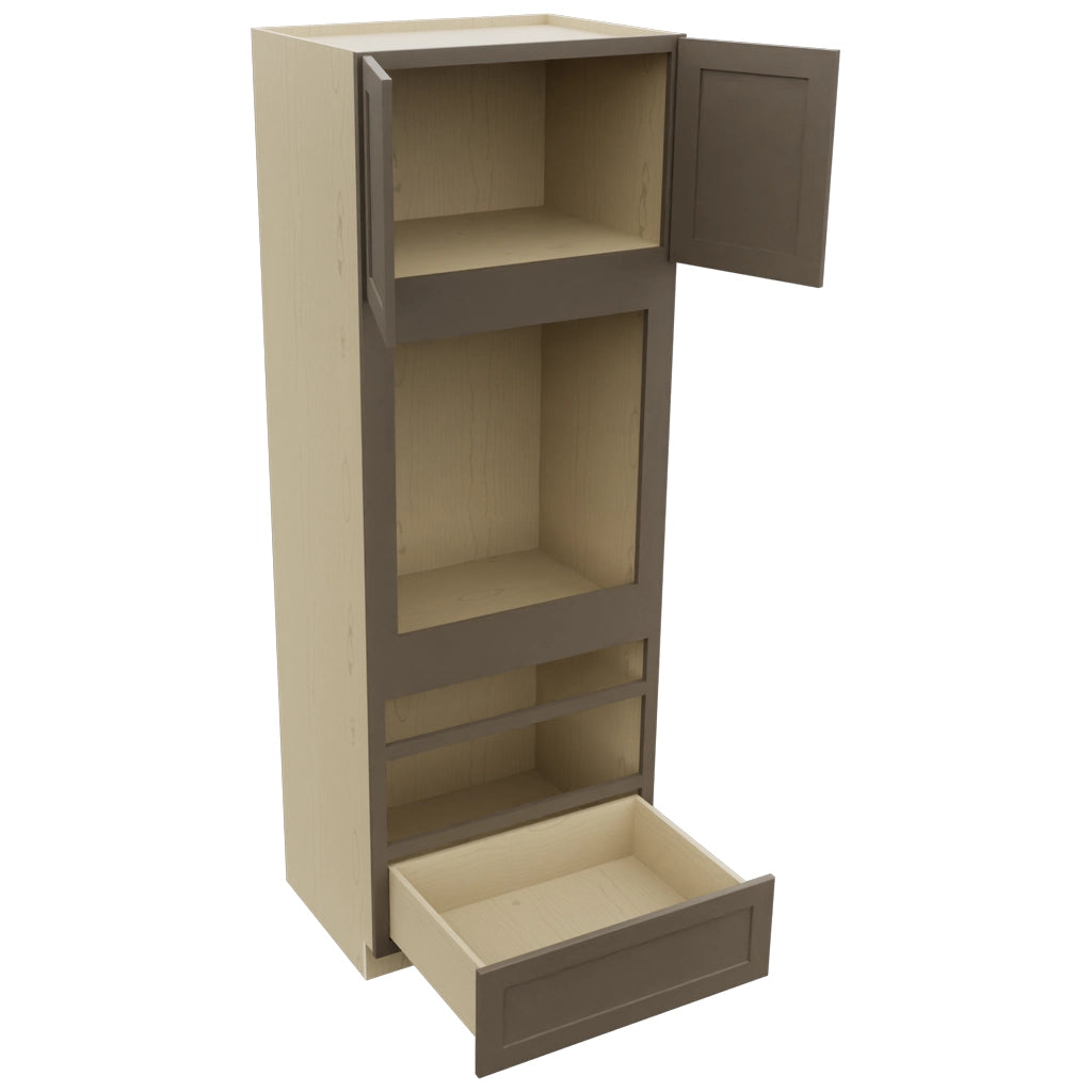 Fabuwood Galaxy Mocha OC3393D Tall Oven Cabinet Double, Open View