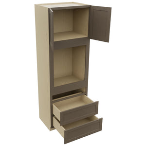 Fabuwood Galaxy Mocha OC3396C Tall Oven Cabinet Combo, Open View