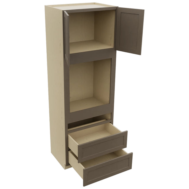 Fabuwood Galaxy Mocha OC3396C Tall Oven Cabinet Combo, Open View
