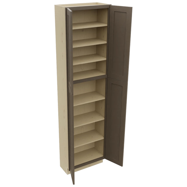 Fabuwood Galaxy Mocha TP241290 Tall Pantry Cabinet, Open View