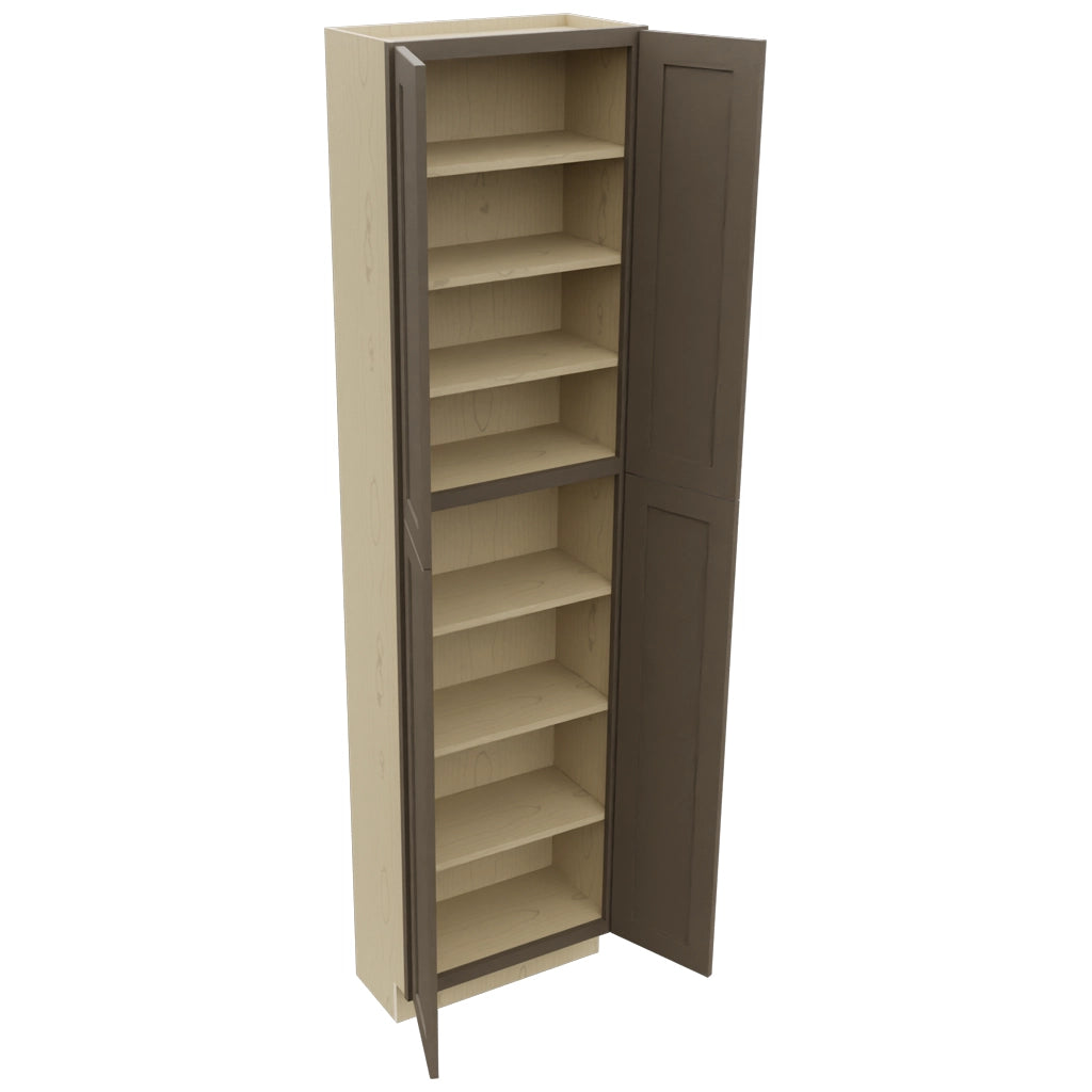 Fabuwood Galaxy Mocha TP241293 Tall Pantry Cabinet, Open View