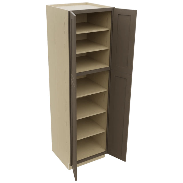 Fabuwood Galaxy Mocha TP242484 Tall Pantry Cabinet, Open View