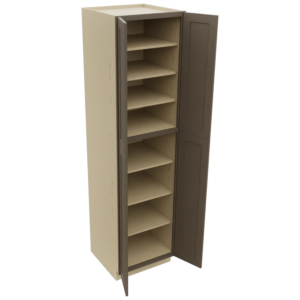 Fabuwood Galaxy Mocha TP242493 Tall Pantry Cabinet, Open View