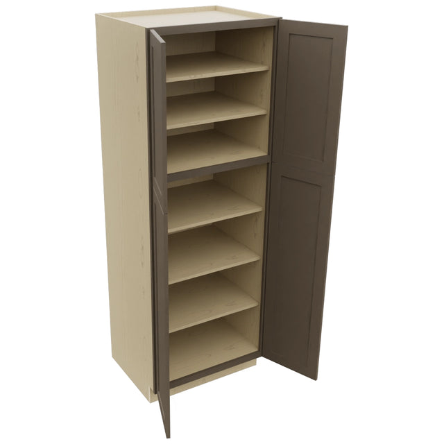 Fabuwood Galaxy Mocha TP302484 Tall Pantry Cabinet, Open View